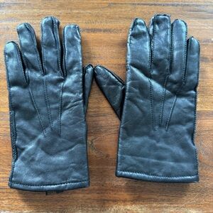 Vintage 80s Leather Driving Gloves Lined Black Medium Thinsulate